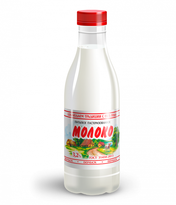 Молоко питьевое пастеризованное (бутылка)